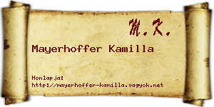 Mayerhoffer Kamilla névjegykártya